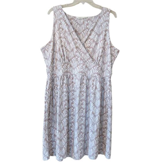 WOOLRICH *NWT* Sleeveless Dress Size XL Women V Neck Casual Summer Beige/White - Picture 1 of 6